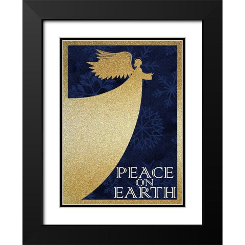 Peace on Earth Angel Black Modern Wood Framed Art Print with Double Matting by Kimberly, Allen