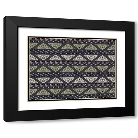 Triba Pattern Black Modern Wood Framed Art Print with Double Matting by Kimberly, Allen