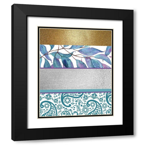Mixed Teal Purple 2 Black Modern Wood Framed Art Print with Double Matting by Kimberly, Allen