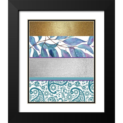 Mixed Teal Purple 2 Black Modern Wood Framed Art Print with Double Matting by Kimberly, Allen