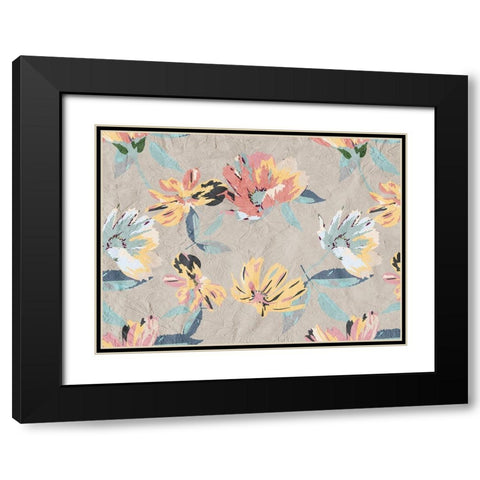 Abstract Floral Black Modern Wood Framed Art Print with Double Matting by Kimberly, Allen