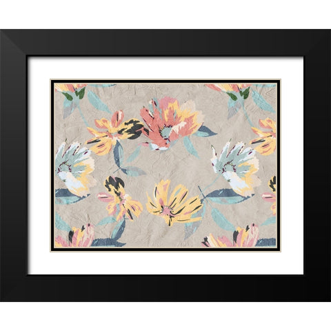 Abstract Floral Black Modern Wood Framed Art Print with Double Matting by Kimberly, Allen
