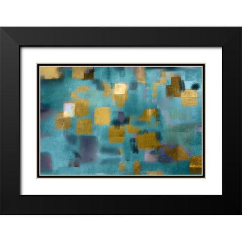 Squared Blue Black Modern Wood Framed Art Print with Double Matting by Allen, Kimberly