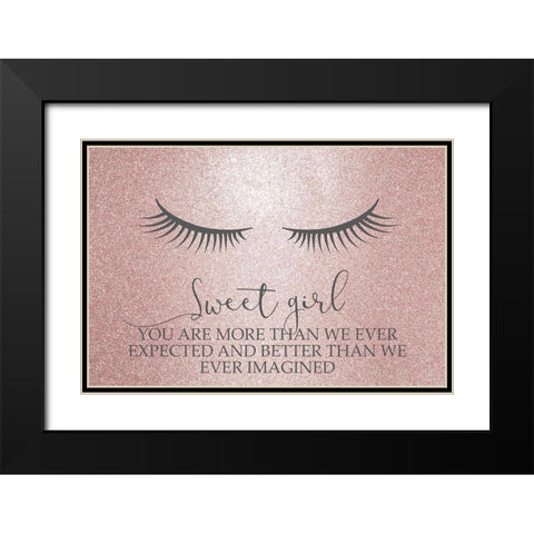 Sweet Girl Black Modern Wood Framed Art Print with Double Matting by Kimberly, Allen