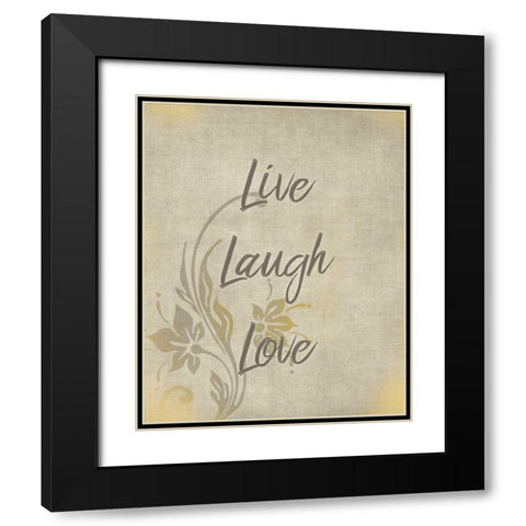 Live Laugh Love Black Modern Wood Framed Art Print with Double Matting by Allen, Kimberly