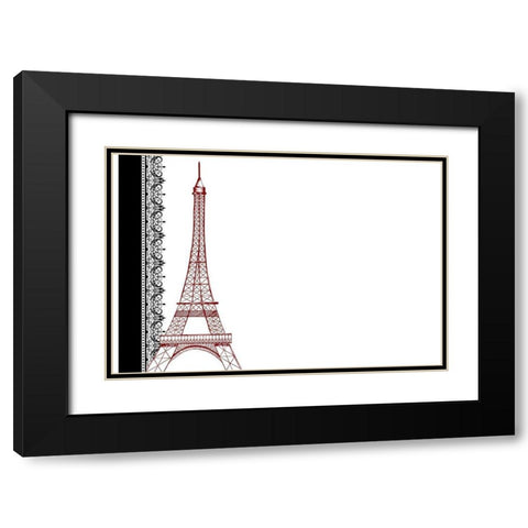 Paris Couture Black Modern Wood Framed Art Print with Double Matting by Kimberly, Allen