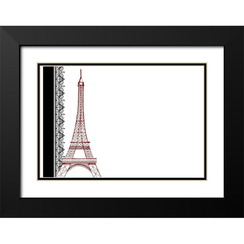 Paris Couture Black Modern Wood Framed Art Print with Double Matting by Kimberly, Allen