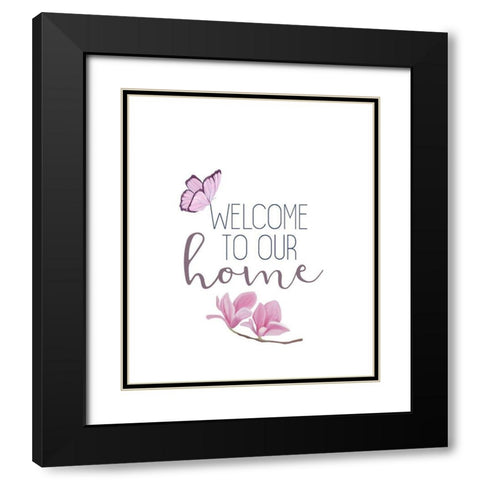 Butterfly Love 2 Black Modern Wood Framed Art Print with Double Matting by Kimberly, Allen