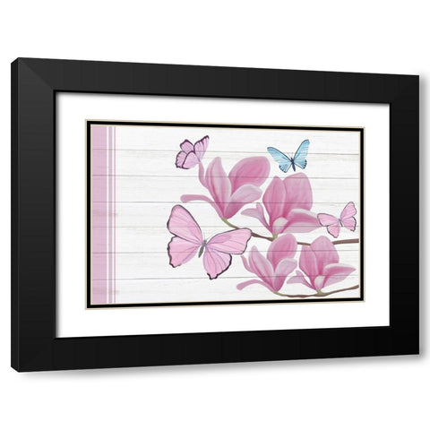 Butterfly Love 4 Black Modern Wood Framed Art Print with Double Matting by Kimberly, Allen