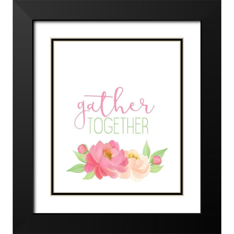 Peony Spring 1 Black Modern Wood Framed Art Print with Double Matting by Kimberly, Allen