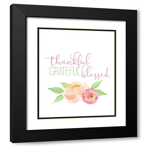 Peony Spring 3 Black Modern Wood Framed Art Print with Double Matting by Kimberly, Allen