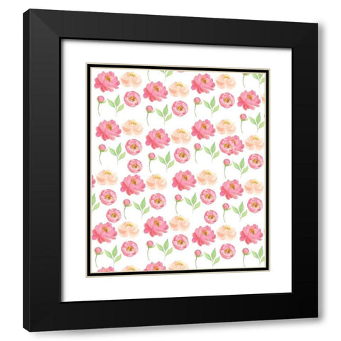 Peony Spring 2 Black Modern Wood Framed Art Print with Double Matting by Kimberly, Allen