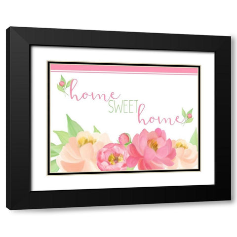 Peony Spring 4 v3 Black Modern Wood Framed Art Print with Double Matting by Kimberly, Allen