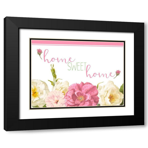 Peony Spring 4 v4 Black Modern Wood Framed Art Print with Double Matting by Kimberly, Allen