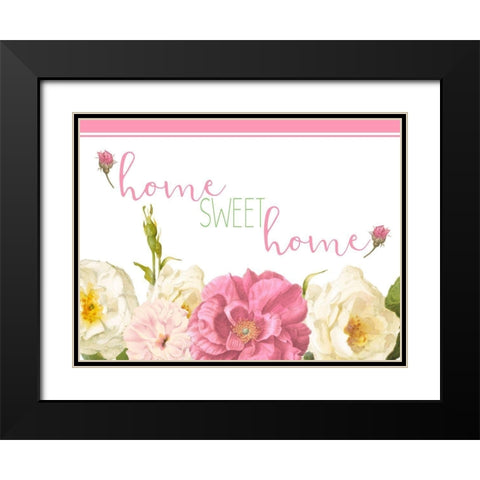 Peony Spring 4 v4 Black Modern Wood Framed Art Print with Double Matting by Kimberly, Allen