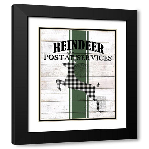 Postal Service Plaid Black Modern Wood Framed Art Print with Double Matting by Kimberly, Allen