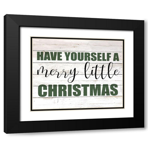 Merry Little Green Black Modern Wood Framed Art Print with Double Matting by Kimberly, Allen