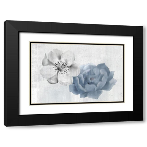 Blue and White Black Modern Wood Framed Art Print with Double Matting by Kimberly, Allen