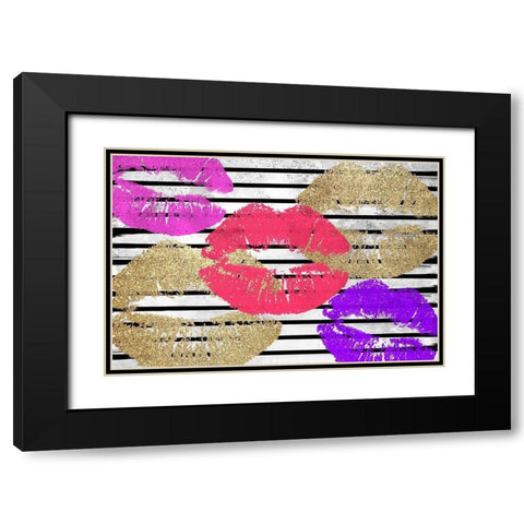 Kisses Black Modern Wood Framed Art Print with Double Matting by Kimberly, Allen