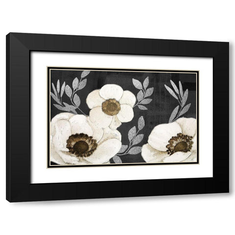 Gilded Anemones Black Modern Wood Framed Art Print with Double Matting by Kimberly, Allen