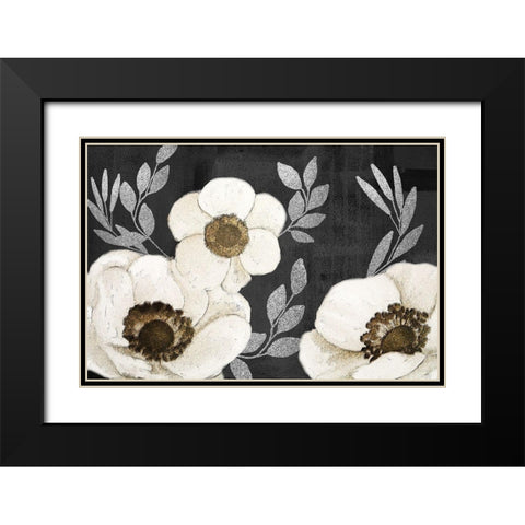 Gilded Anemones Black Modern Wood Framed Art Print with Double Matting by Kimberly, Allen