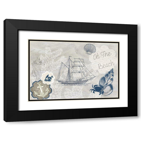 At the Beach Black Modern Wood Framed Art Print with Double Matting by Kimberly, Allen