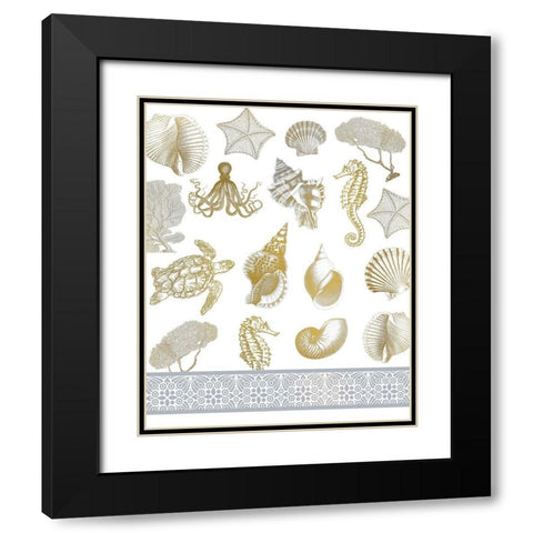 Azure Coastal 3 Black Modern Wood Framed Art Print with Double Matting by Kimberly, Allen