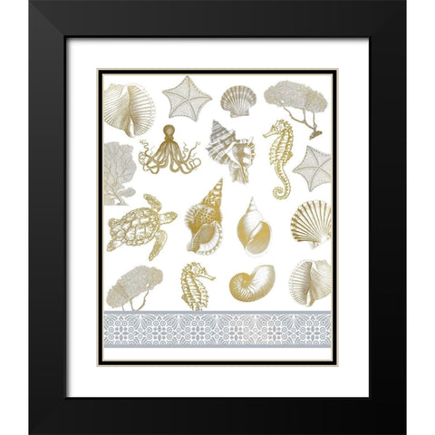 Azure Coastal 3 Black Modern Wood Framed Art Print with Double Matting by Kimberly, Allen