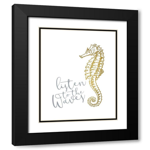 Azure Coastal 4 Black Modern Wood Framed Art Print with Double Matting by Kimberly, Allen