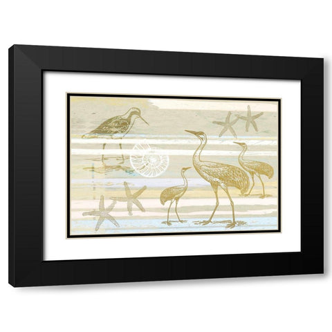 Coastal Sands Black Modern Wood Framed Art Print with Double Matting by Kimberly, Allen