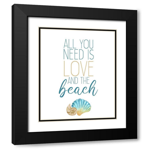 Seashore Shells 3 Black Modern Wood Framed Art Print with Double Matting by Kimberly, Allen