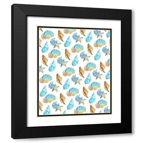 Seashore Shells 4 Black Modern Wood Framed Art Print with Double Matting by Kimberly, Allen