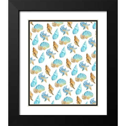 Seashore Shells 4 Black Modern Wood Framed Art Print with Double Matting by Kimberly, Allen