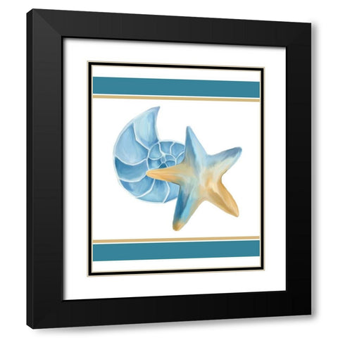 Seashore Shells 2 Black Modern Wood Framed Art Print with Double Matting by Kimberly, Allen