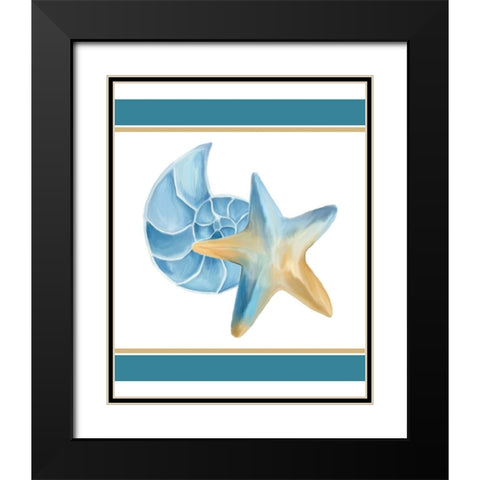 Seashore Shells 2 Black Modern Wood Framed Art Print with Double Matting by Kimberly, Allen