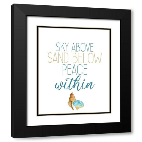 Seashore Shells 6 Black Modern Wood Framed Art Print with Double Matting by Kimberly, Allen