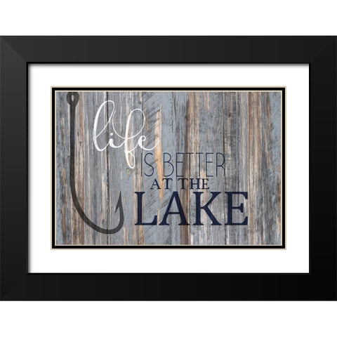 Better at the Lake Black Modern Wood Framed Art Print with Double Matting by Kimberly, Allen