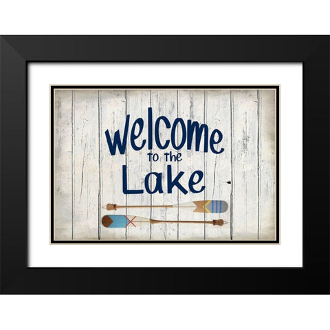 Welcome to the Lake Black Modern Wood Framed Art Print with Double Matting by Kimberly, Allen