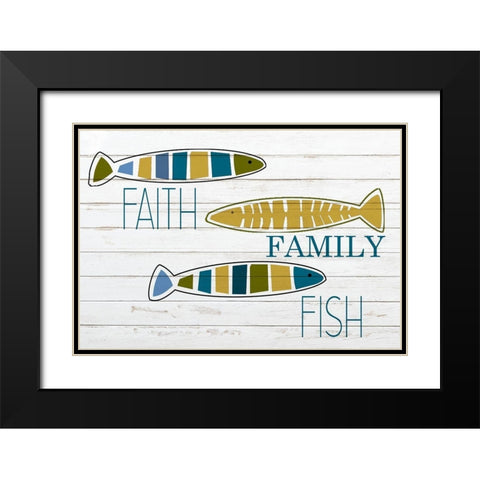 Faith and Fish Black Modern Wood Framed Art Print with Double Matting by Kimberly, Allen