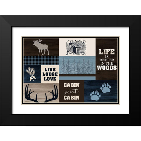 Better in the Woods Black Modern Wood Framed Art Print with Double Matting by Kimberly, Allen