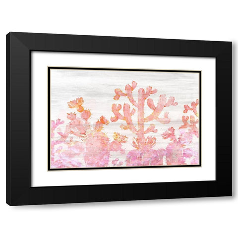 Pink Cactus Black Modern Wood Framed Art Print with Double Matting by Kimberly, Allen