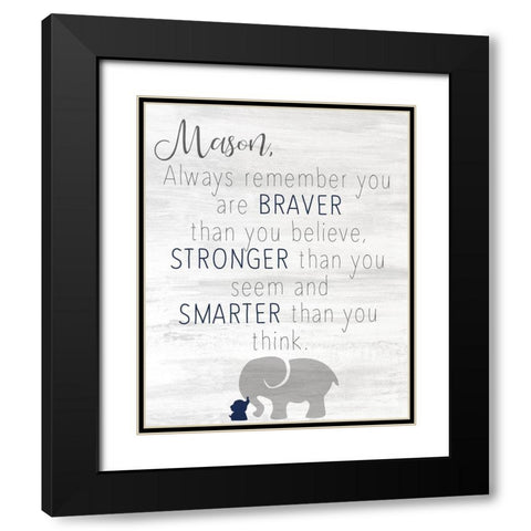 Always Remember Blue Black Modern Wood Framed Art Print with Double Matting by Kimberly, Allen