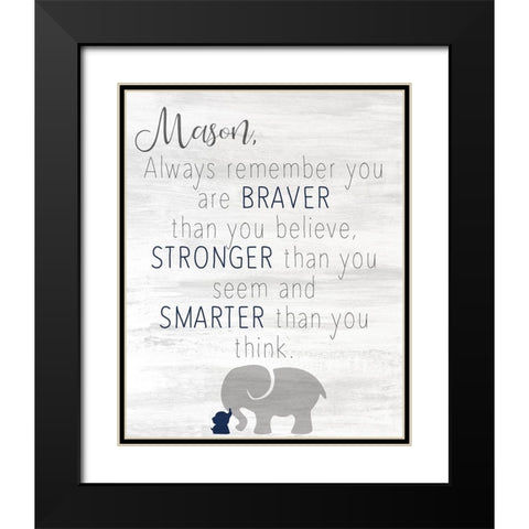 Always Remember Blue Black Modern Wood Framed Art Print with Double Matting by Kimberly, Allen