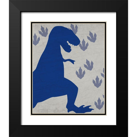 Rawr Tracks 1 Black Modern Wood Framed Art Print with Double Matting by Kimberly, Allen