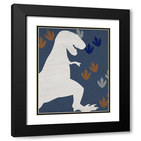 Rawr Tracks 1 v2 Black Modern Wood Framed Art Print with Double Matting by Kimberly, Allen