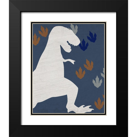 Rawr Tracks 1 v2 Black Modern Wood Framed Art Print with Double Matting by Kimberly, Allen