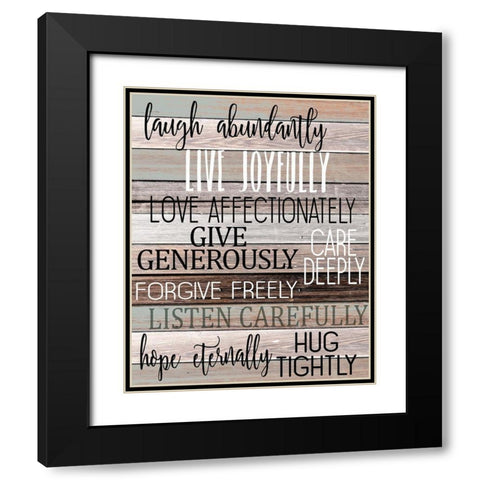 Laugh Abundantly Black Modern Wood Framed Art Print with Double Matting by Kimberly, Allen