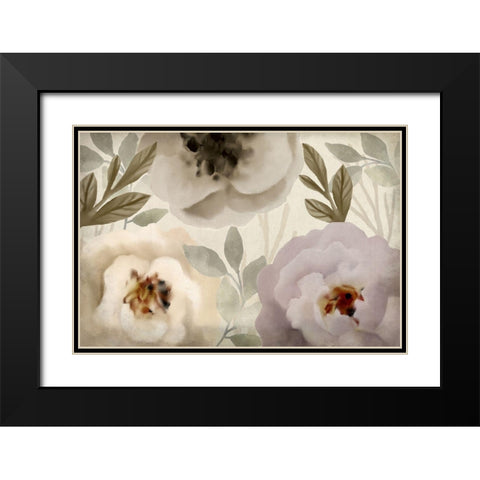 Simplicity Floral Black Modern Wood Framed Art Print with Double Matting by Kimberly, Allen