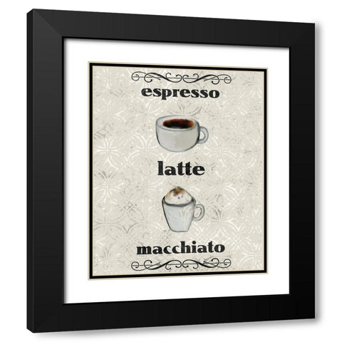 Coffee Life 1 Black Modern Wood Framed Art Print with Double Matting by Kimberly, Allen