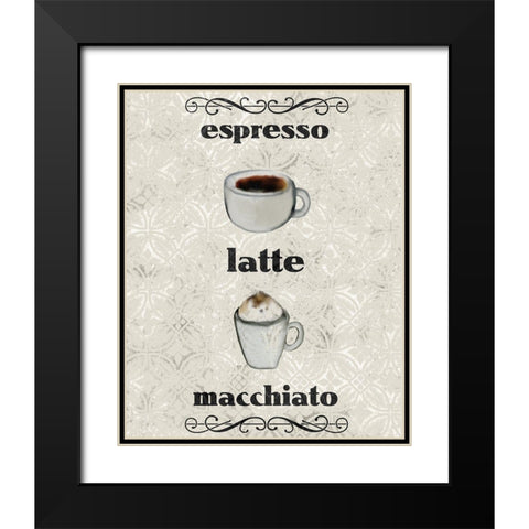 Coffee Life 1 Black Modern Wood Framed Art Print with Double Matting by Kimberly, Allen